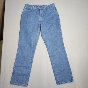 Lee jeans women's size 10 medium denim blue colour relaxed fit straight leg
